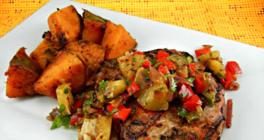 Pork chops w/pineapple Salsa